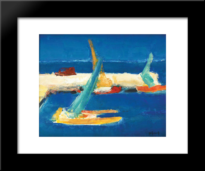 Marina 20x24 Black Modern Wood Framed Art Print Poster by Pacea, Ion