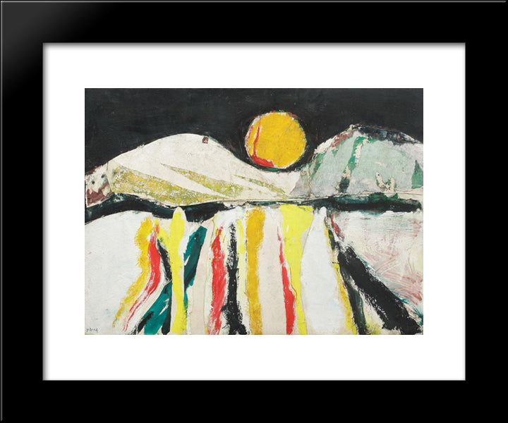 Midnight Sun 20x24 Black Modern Wood Framed Art Print Poster by Pacea, Ion