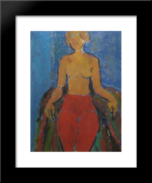 Nud In Fotoliu 20x24 Black Modern Wood Framed Art Print Poster by Pacea, Ion