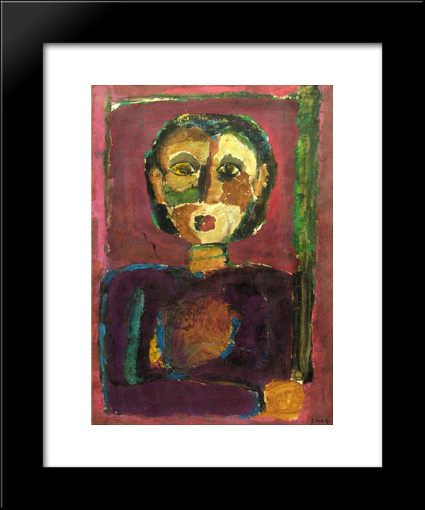 Portret 20x24 Black Modern Wood Framed Art Print Poster by Pacea, Ion