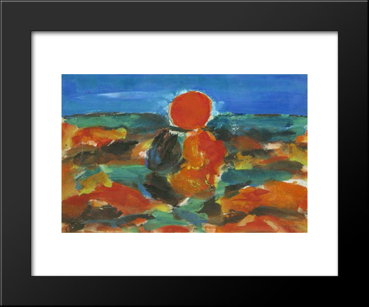 Sunset 20x24 Black Modern Wood Framed Art Print Poster by Pacea, Ion