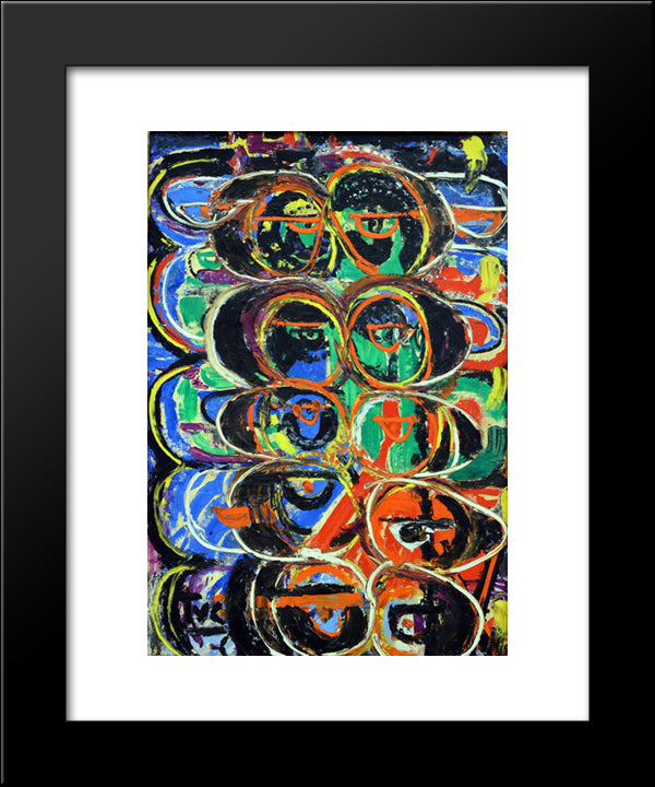 Circuits 20x24 Black Modern Wood Framed Art Print Poster by Tuculescu, Ion