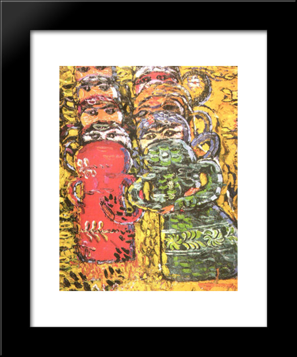 Composition Wtih Dolls 20x24 Black Modern Wood Framed Art Print Poster by Tuculescu, Ion