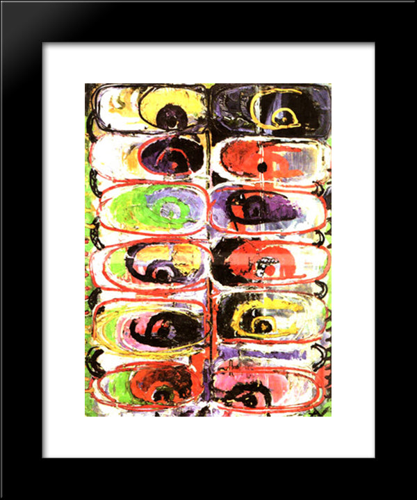 Looks Of The Colors 20x24 Black Modern Wood Framed Art Print Poster by Tuculescu, Ion