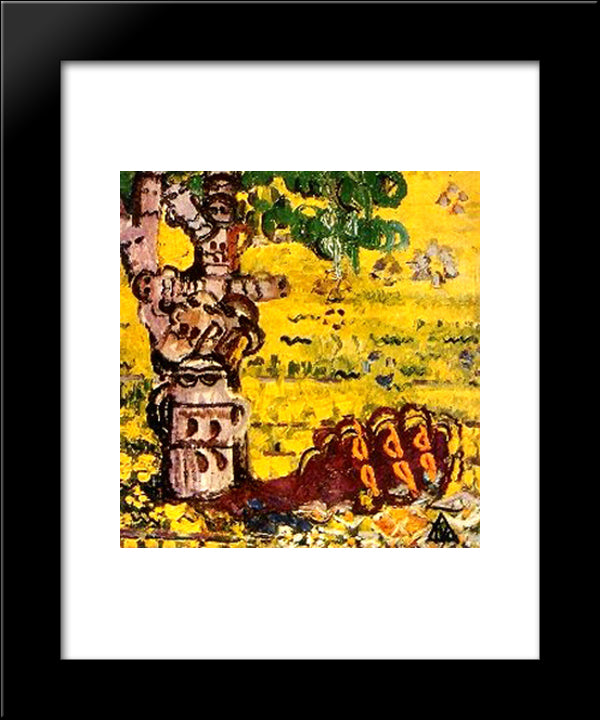 Looks Of The Shadow 20x24 Black Modern Wood Framed Art Print Poster by Tuculescu, Ion