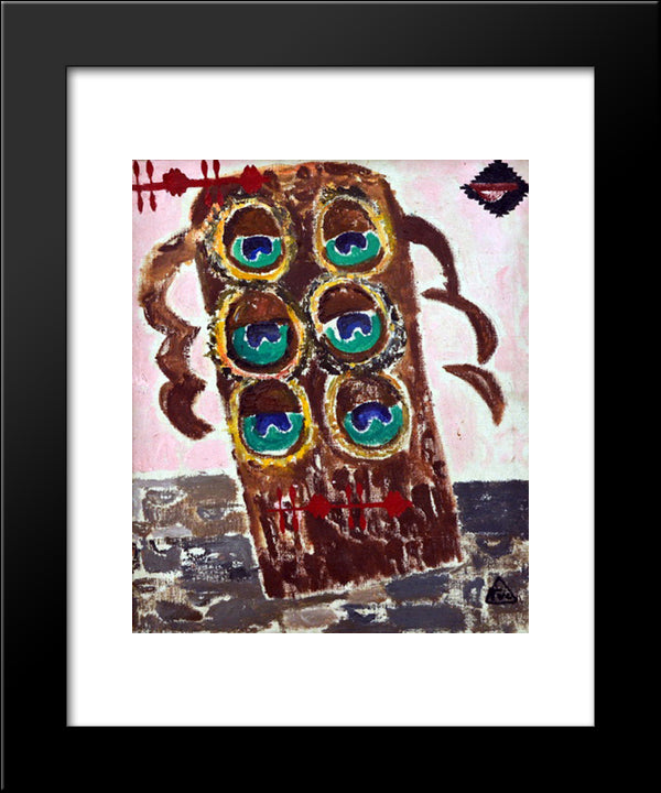 The Secret Of The Peacocks 20x24 Black Modern Wood Framed Art Print Poster by Tuculescu, Ion