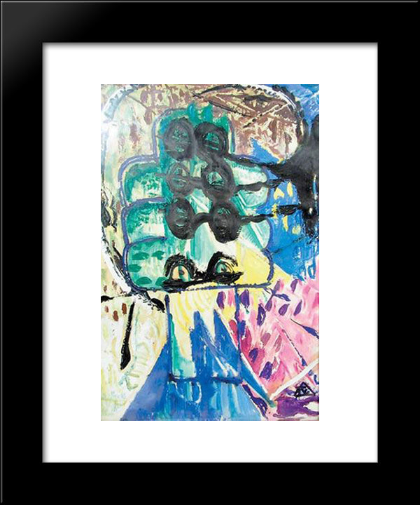 Travelling Eyes 20x24 Black Modern Wood Framed Art Print Poster by Tuculescu, Ion