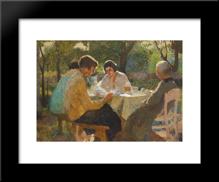 In The Garden 20x24 Black Modern Wood Framed Art Print Poster by Strambu, Ipolit
