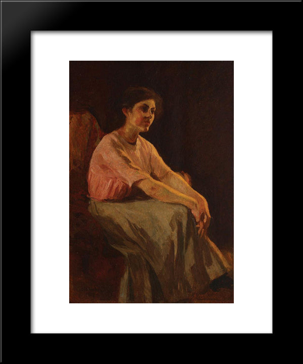 Thinking 20x24 Black Modern Wood Framed Art Print Poster by Strambu, Ipolit