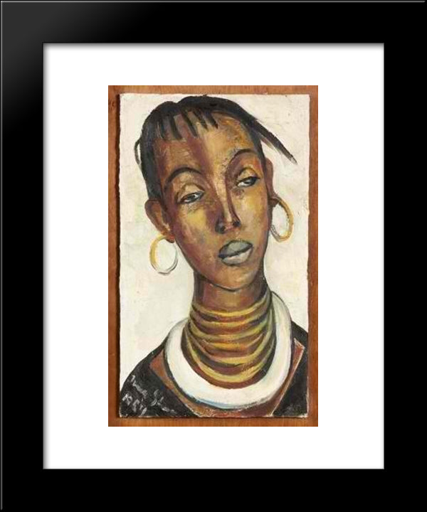 An African Woman 20x24 Black Modern Wood Framed Art Print Poster by Stern, Irma