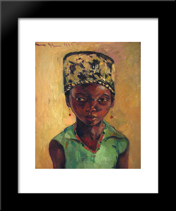 Portrait Of A Young Girl 20x24 Black Modern Wood Framed Art Print Poster by Stern, Irma
