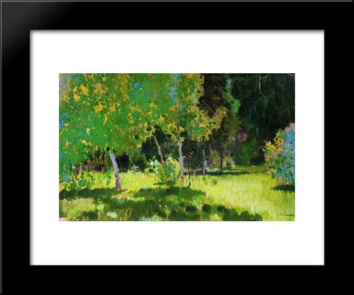 A Garden 20x24 Black Modern Wood Framed Art Print Poster by Levitan, Isaac