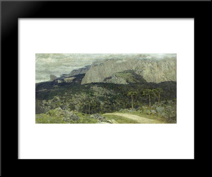 A Gray Day. Mountains. Crimea. 20x24 Black Modern Wood Framed Art Print Poster by Levitan, Isaac