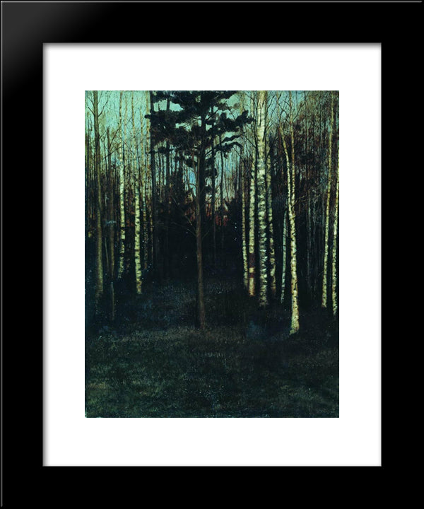 About Nightfall. Grove. 20x24 Black Modern Wood Framed Art Print Poster by Levitan, Isaac