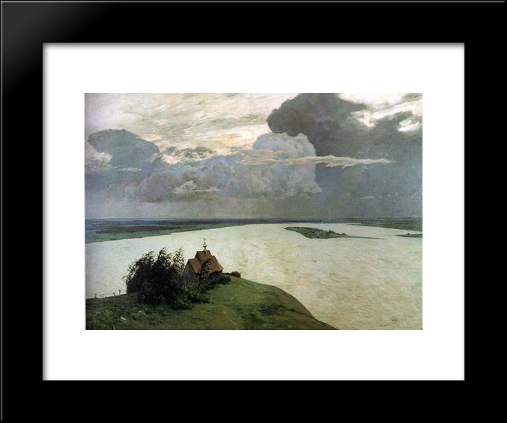 Above The Eternal Tranquility 20x24 Black Modern Wood Framed Art Print Poster by Levitan, Isaac