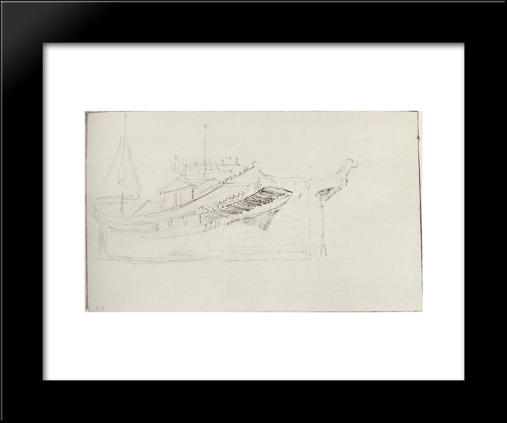 Aft Part Of Barge 20x24 Black Modern Wood Framed Art Print Poster by Levitan, Isaac