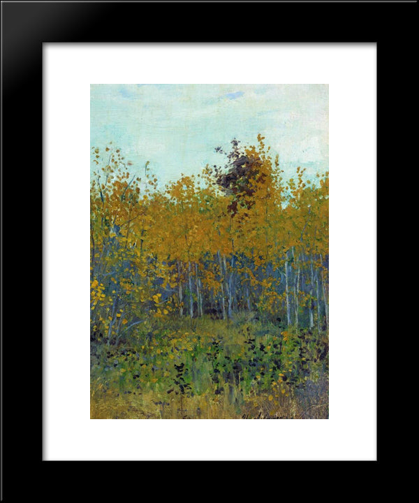 Aspen Forest 20x24 Black Modern Wood Framed Art Print Poster by Levitan, Isaac