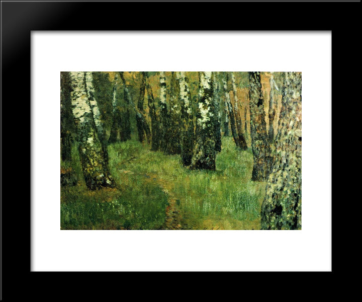 At The Birch Grove 20x24 Black Modern Wood Framed Art Print Poster by Levitan, Isaac