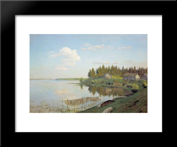 At The Lake (Tver Region) 20x24 Black Modern Wood Framed Art Print Poster by Levitan, Isaac