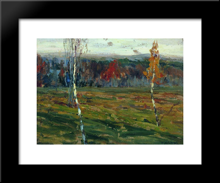 Autumn. Birches. 20x24 Black Modern Wood Framed Art Print Poster by Levitan, Isaac