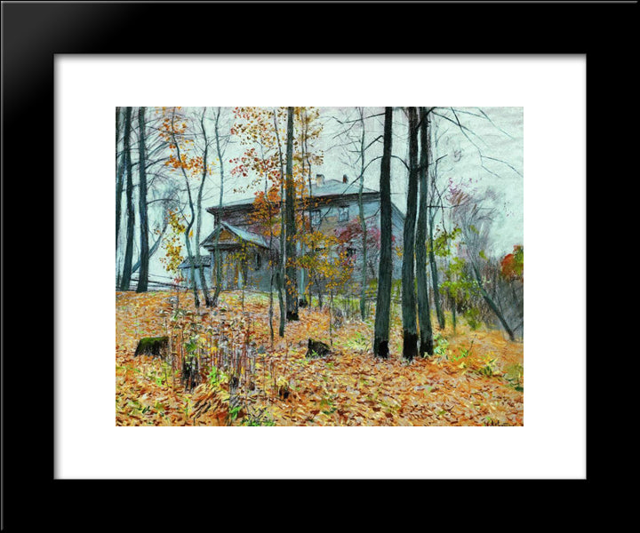Autumn. The Manor. 20x24 Black Modern Wood Framed Art Print Poster by Levitan, Isaac