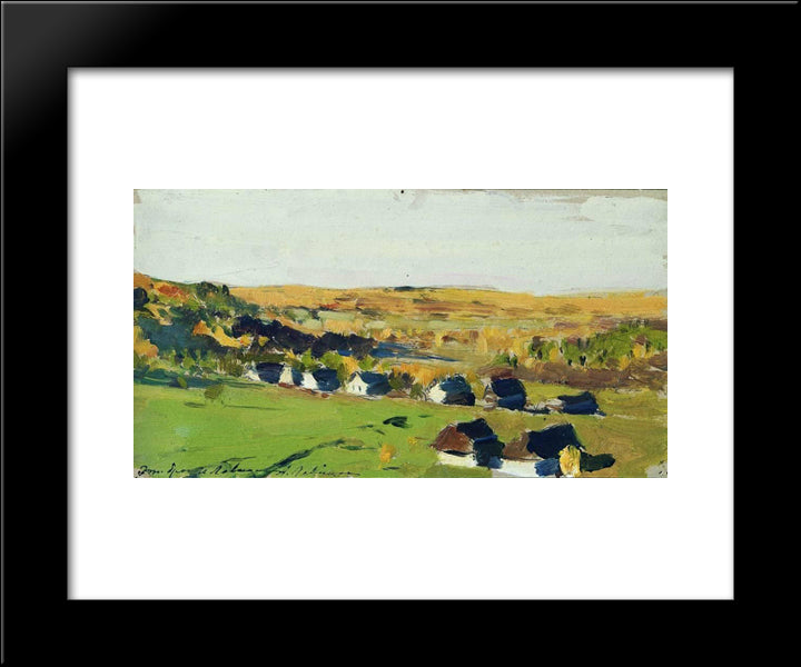 Autumn Landscape. Village. 20x24 Black Modern Wood Framed Art Print Poster by Levitan, Isaac