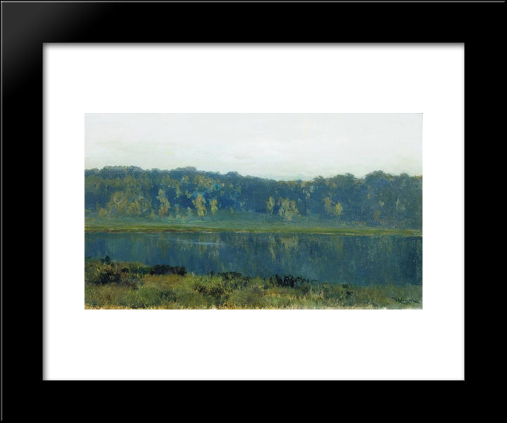 Autumn Morning 20x24 Black Modern Wood Framed Art Print Poster by Levitan, Isaac