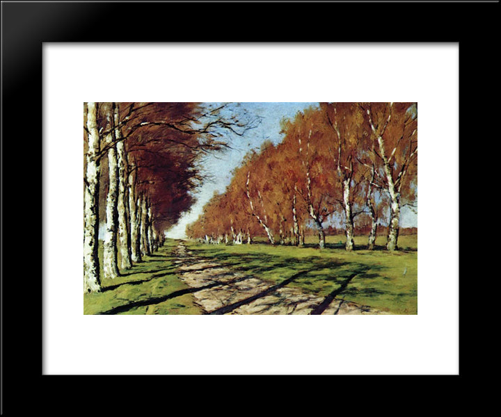 Big Road. Sunny Autumn Day. 20x24 Black Modern Wood Framed Art Print Poster by Levitan, Isaac