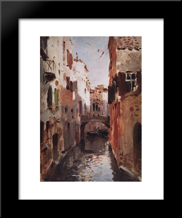 Canal In Venice 20x24 Black Modern Wood Framed Art Print Poster by Levitan, Isaac