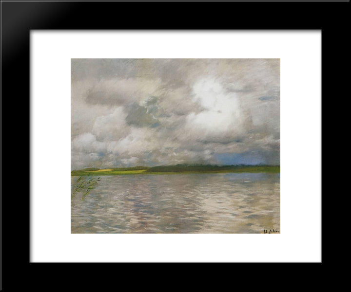 Cloudy Day. 20x24 Black Modern Wood Framed Art Print Poster by Levitan, Isaac