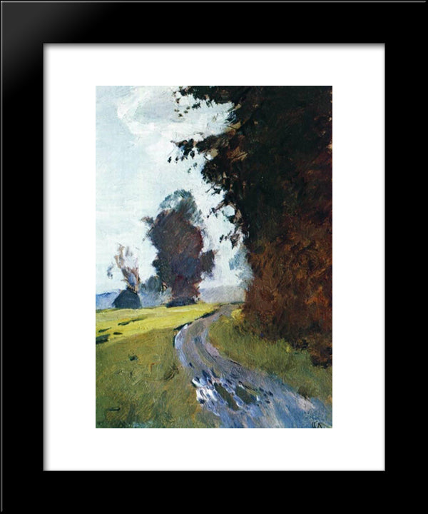 Evening. Path. 20x24 Black Modern Wood Framed Art Print Poster by Levitan, Isaac