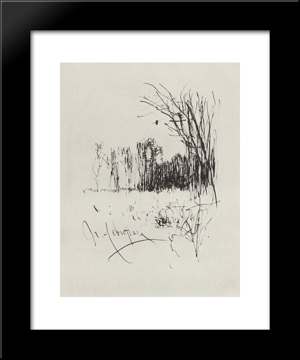 Forest Edge 20x24 Black Modern Wood Framed Art Print Poster by Levitan, Isaac