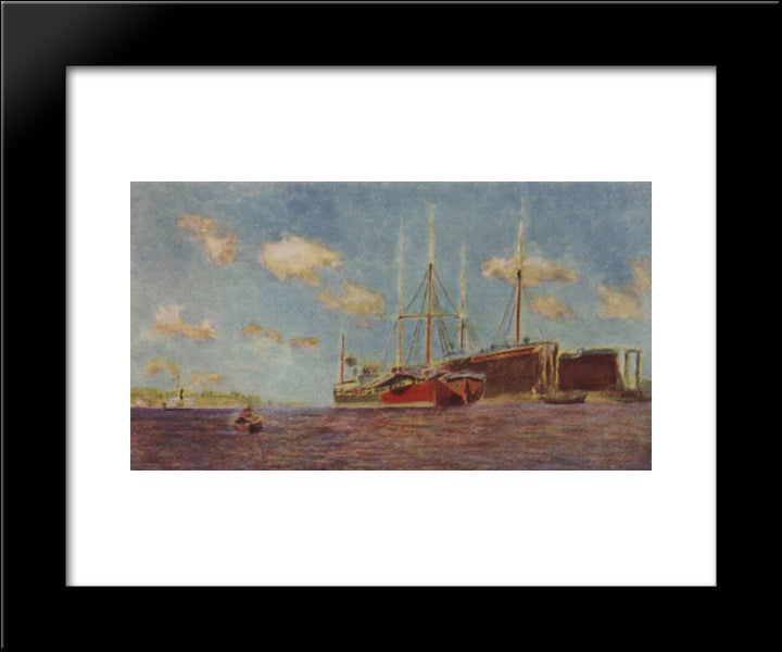 Fresh Breeze. Volga. 20x24 Black Modern Wood Framed Art Print Poster by Levitan, Isaac