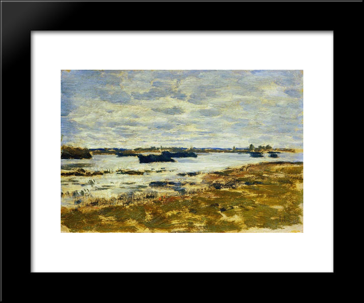 Gray Day. The Swamp. 20x24 Black Modern Wood Framed Art Print Poster by Levitan, Isaac