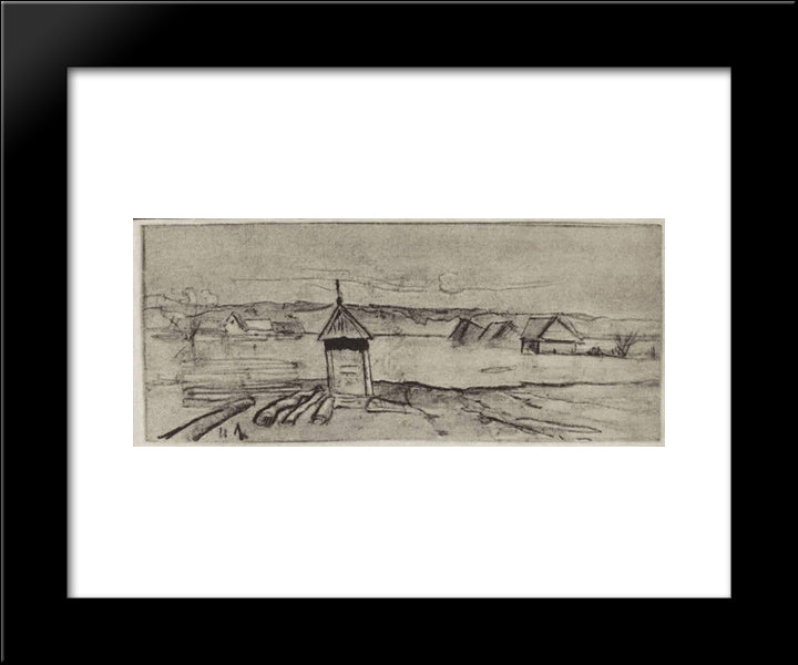 High Waters 20x24 Black Modern Wood Framed Art Print Poster by Levitan, Isaac