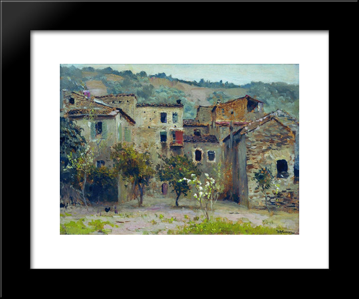 In The Vicinity Of Bordiguera, In The North Of Italy 20x24 Black Modern Wood Framed Art Print Poster by Levitan, Isaac