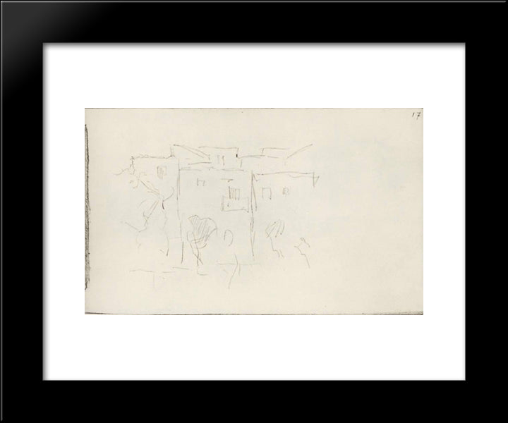 Italian Houses With Trees 20x24 Black Modern Wood Framed Art Print Poster by Levitan, Isaac