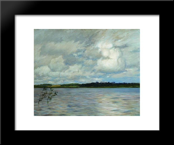 Lake. Gray Day. 20x24 Black Modern Wood Framed Art Print Poster by Levitan, Isaac