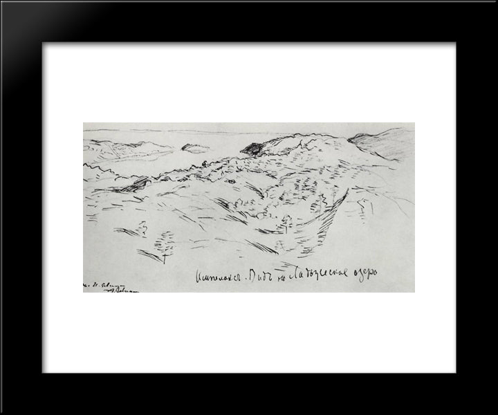 Lake Ladoga 20x24 Black Modern Wood Framed Art Print Poster by Levitan, Isaac