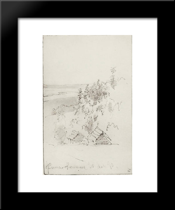 Landscape At Volga. Zhilino Near Kineshma. 20x24 Black Modern Wood Framed Art Print Poster by Levitan, Isaac