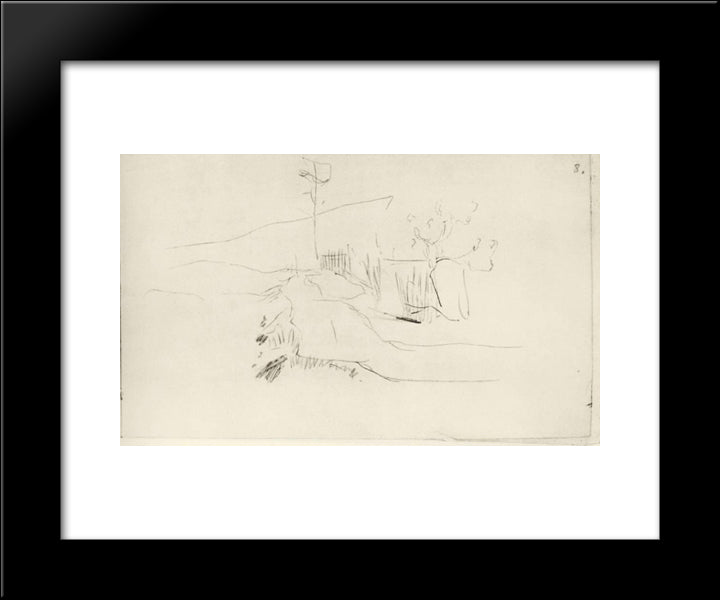 Landscape Near Bordiguera 20x24 Black Modern Wood Framed Art Print Poster by Levitan, Isaac