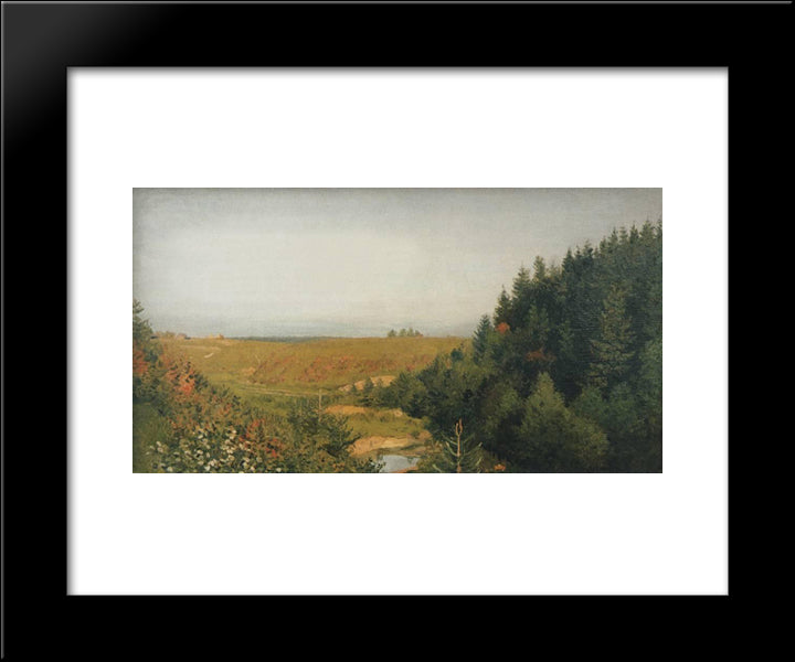 Landscape With Forest River 20x24 Black Modern Wood Framed Art Print Poster by Levitan, Isaac