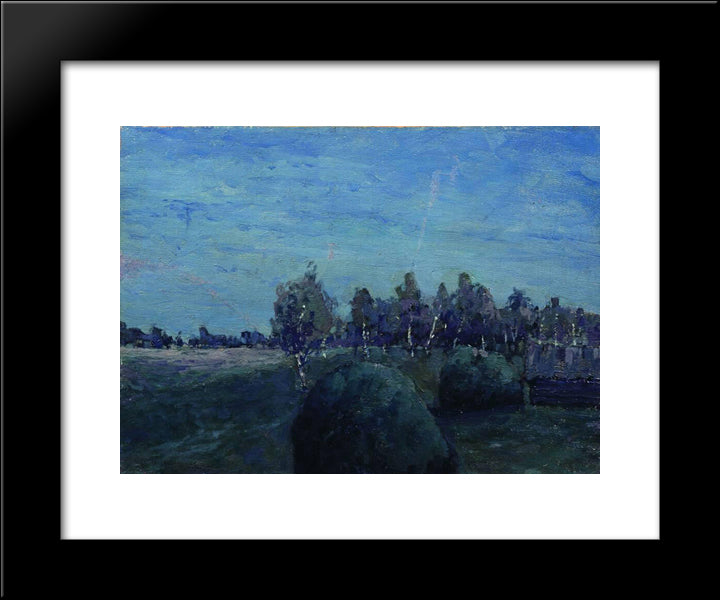Moonlit Landscape 20x24 Black Modern Wood Framed Art Print Poster by Levitan, Isaac
