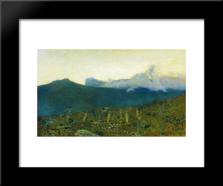 Tatarian Cemetery. Crimea. 20x24 Black Modern Wood Framed Art Print Poster by Levitan, Isaac