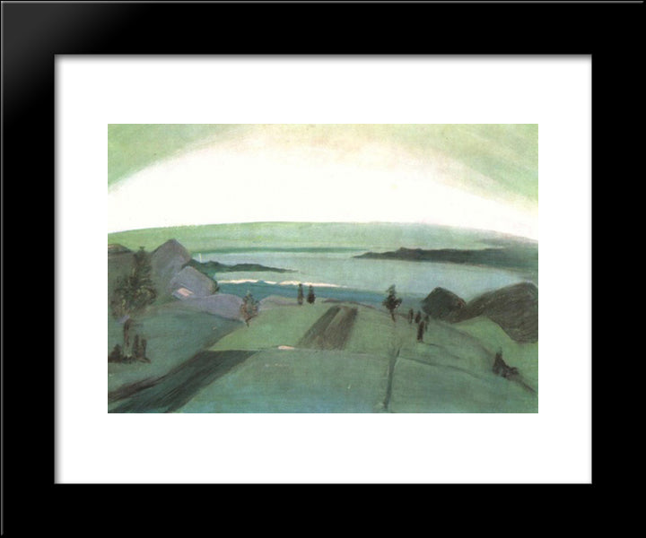 Green And Black French Landscape 20x24 Black Modern Wood Framed Art Print Poster by Farkas, Istvan