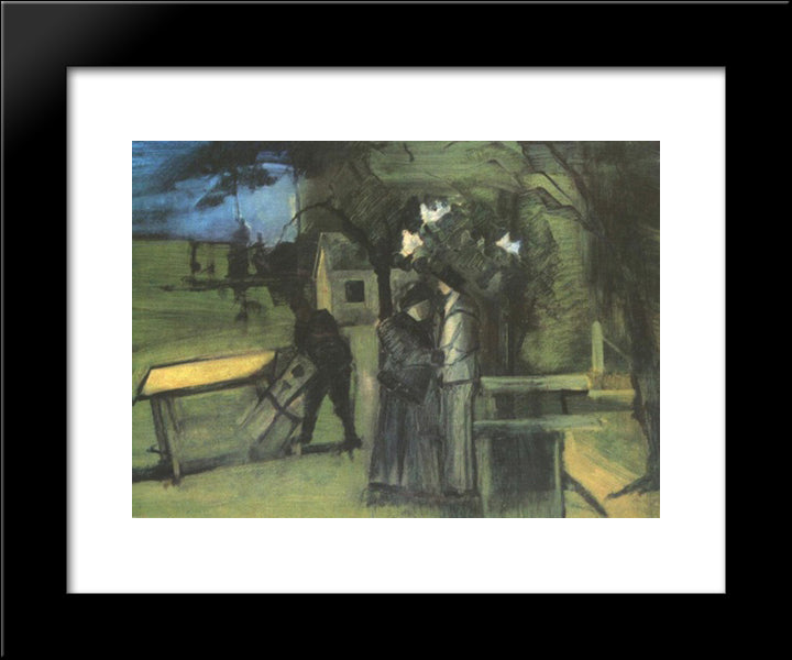 Night Scene 20x24 Black Modern Wood Framed Art Print Poster by Farkas, Istvan