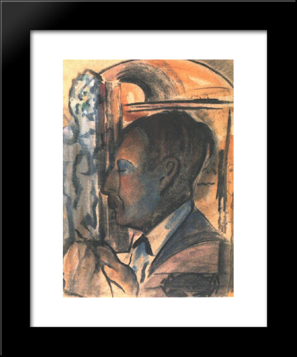 Self-Portrait 20x24 Black Modern Wood Framed Art Print Poster by Farkas, Istvan