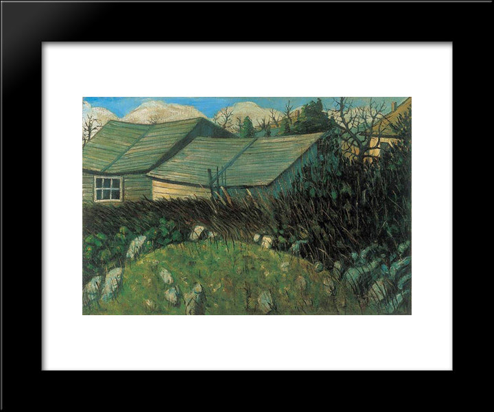 Backyard 20x24 Black Modern Wood Framed Art Print Poster by Nagy, Istvan