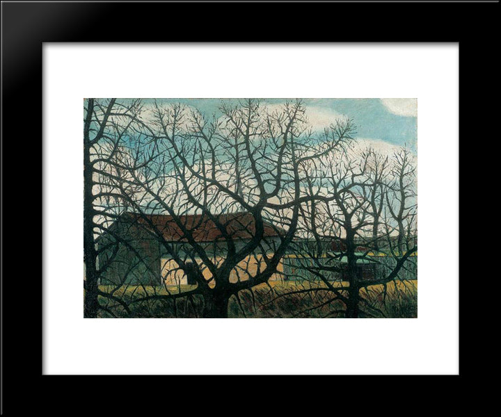 Bald Trees With Houses 20x24 Black Modern Wood Framed Art Print Poster by Nagy, Istvan