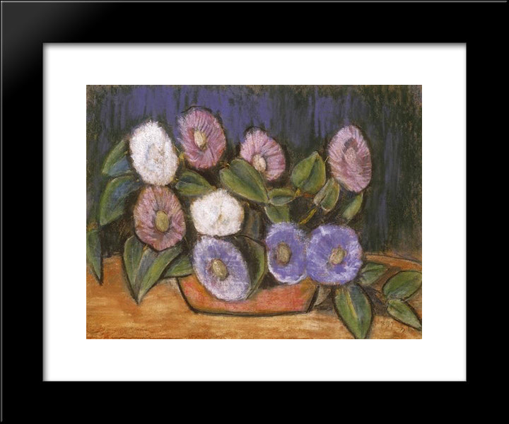 Still Life With Flowers 20x24 Black Modern Wood Framed Art Print Poster by Nagy, Istvan